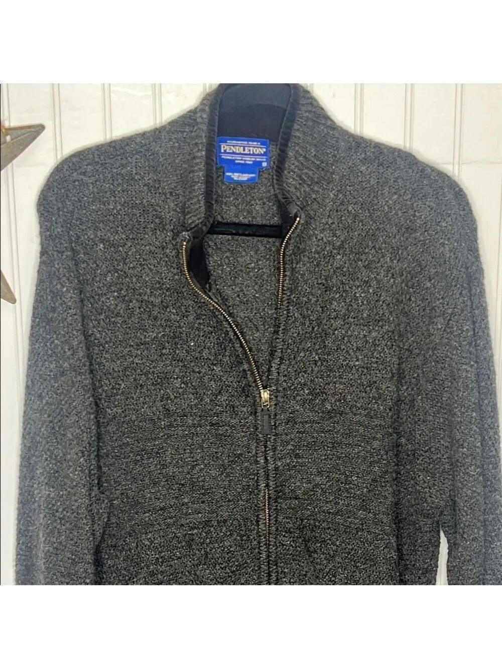 Pendleton Gray Zip Up Sweater